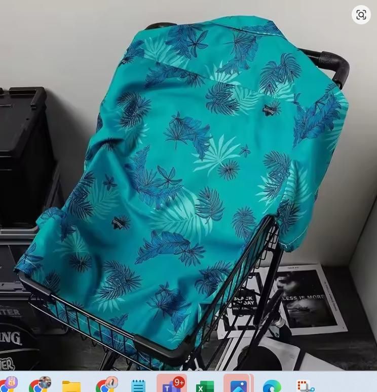 Men's Printed Casual Shirt – Aqua Blue.