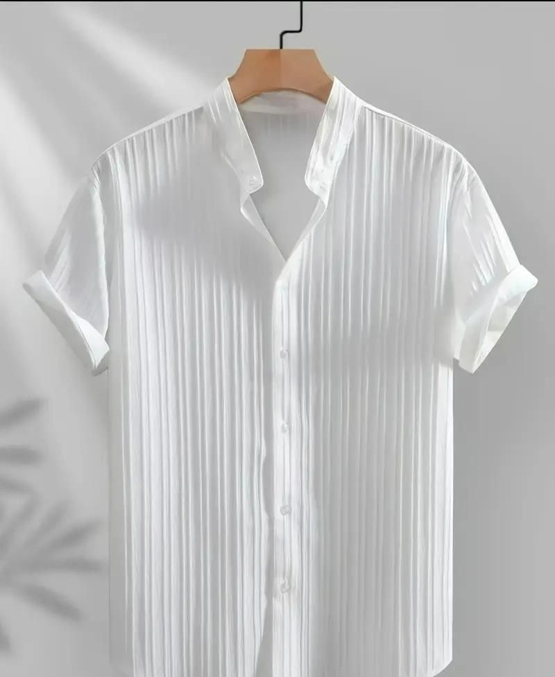 Men's Solid Retro Short Sleeves Button-Up Shirt Pack of 3.