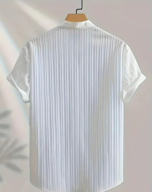 Men's Solid Retro Short Sleeves Button-Up Shirt Pack of 3.