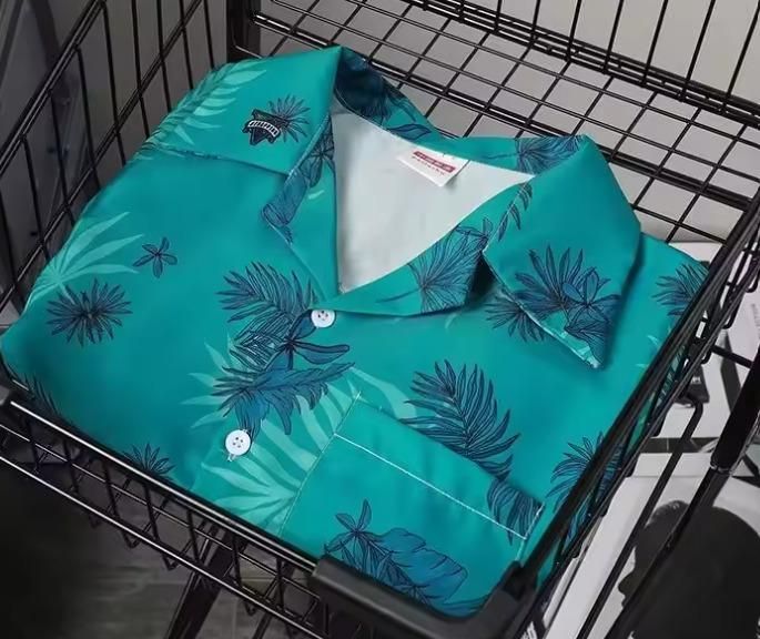 Men's Printed Casual Shirt – Aqua Blue.
