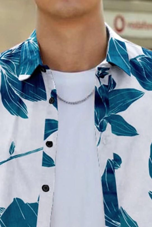Men's Printed Half Sleeves Regular Collar Casual Shirt.