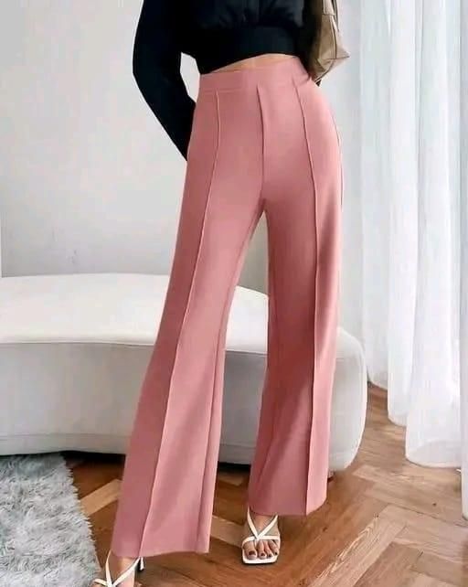 Women's Nontransparent Fabric Classic-Stylish Pant Pink.