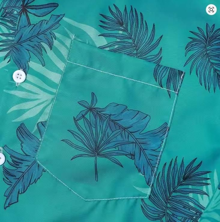 Men's Printed Casual Shirt – Aqua Blue.