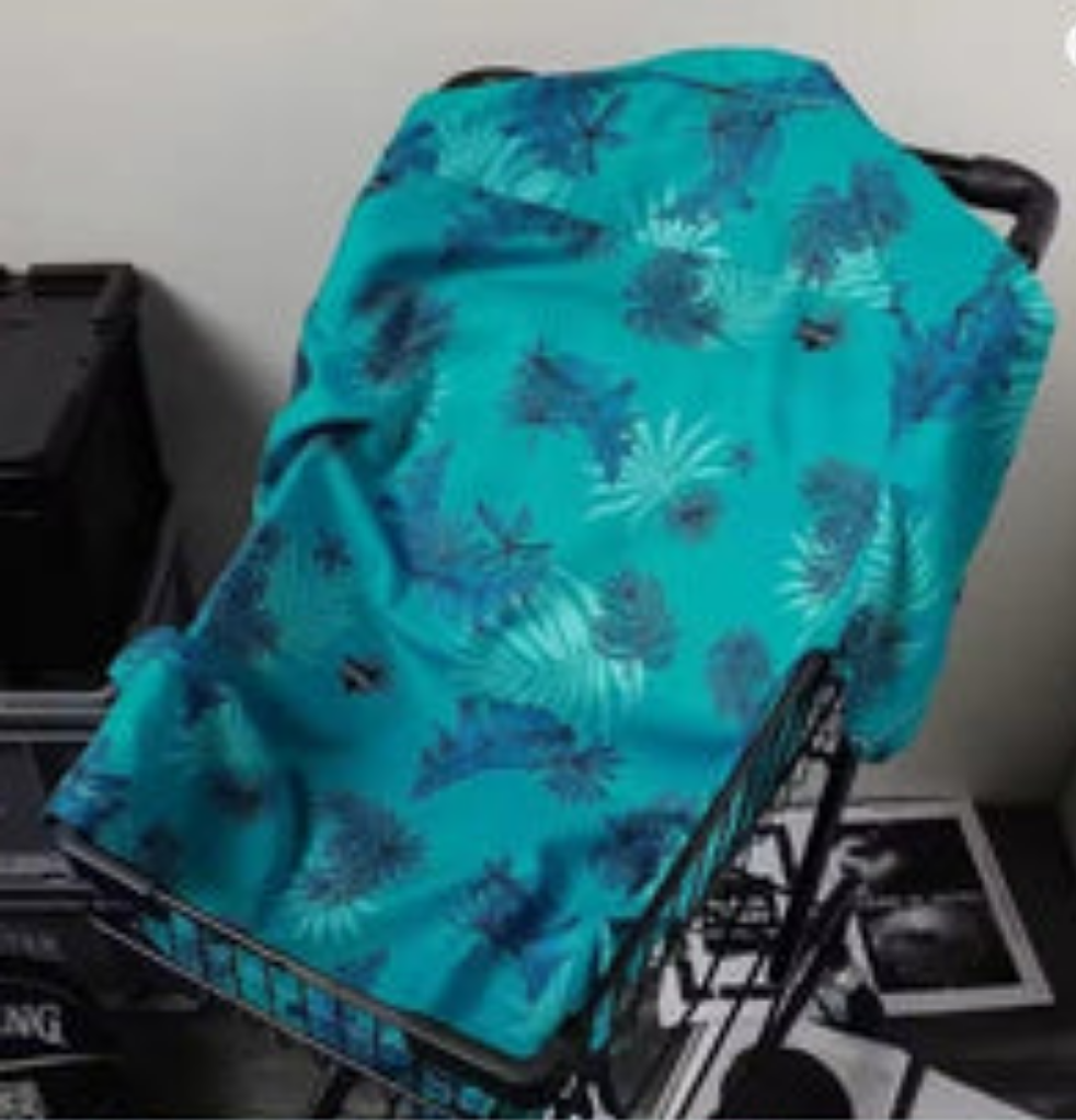 Men's Printed Casual Shirt – Aqua Blue.