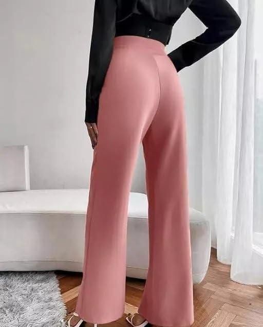 Women's Nontransparent Fabric Classic-Stylish Pant Pink.
