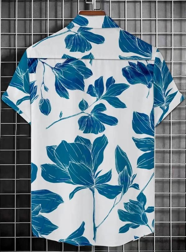 Men's Printed Half Sleeves Regular Collar Casual Shirt.