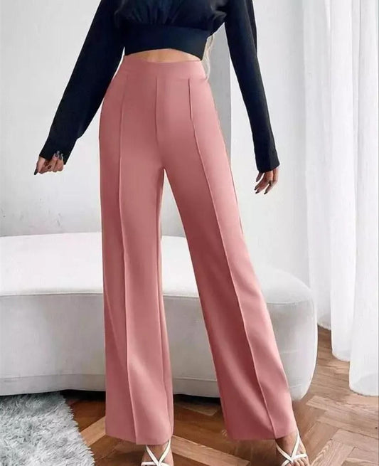 Women's Nontransparent Fabric Classic-Stylish Pant Pink.